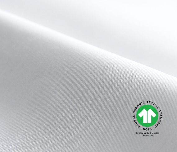 white light twill fabric gots certified