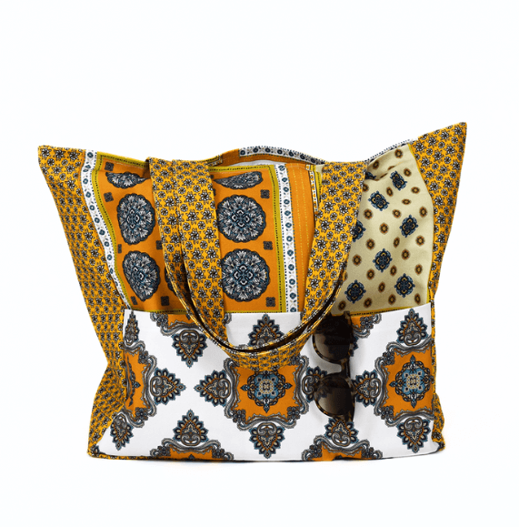 beach bag printed with boho style design