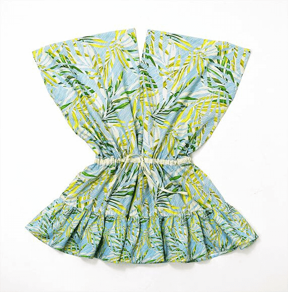 beach dress with tropical print