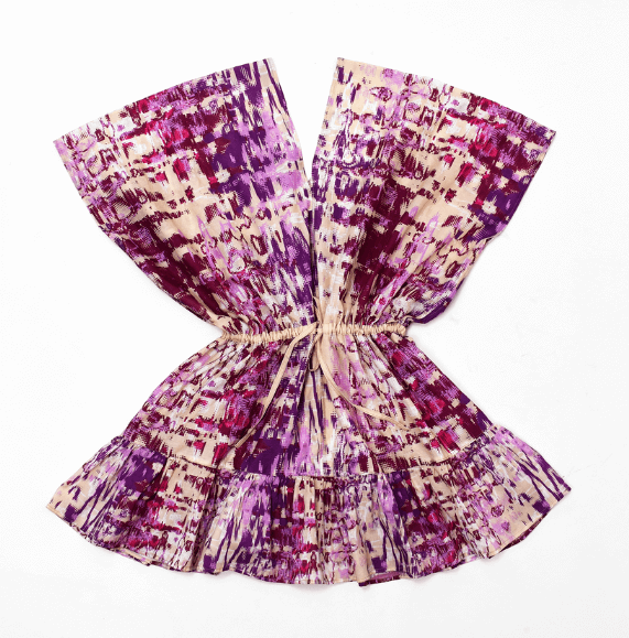 beach dress in metaverse pink pattern